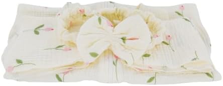 4 PCS Baby Girl Sleep Sack Set with Headband Burp Cloths