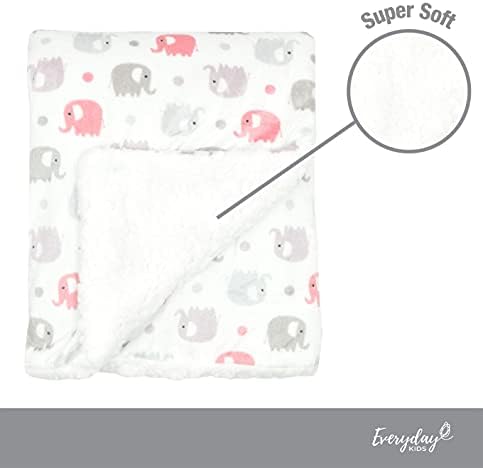 EVERYDAY KIDS Elephant Minky Baby Blanket 30x40