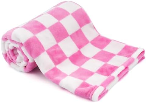 GreatBba Plush Checkered Baby Blanket 30x40