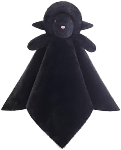 Doindute Baby Black Lamb Security Blanket 14 Inches Plush Sheep Lovey Blanket