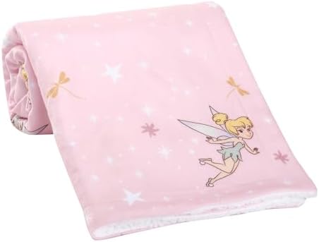 Bedtime Originals Tinker Bell Baby Blanket - Pink White Disney Garden Floral