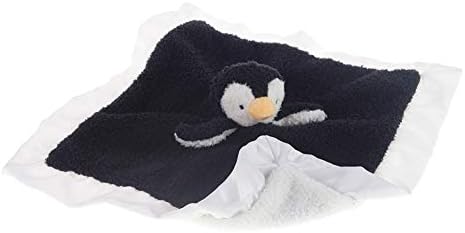 Apricot Lamb Plush Security Blanket Black Penguin 14 Inches