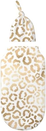 Soft Stretchy Newborn Swaddle Blanket and Headband Set