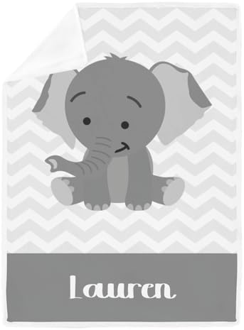 Deven Cute Grey Elephant Cooling Blanket for Toddler Nursery Bed