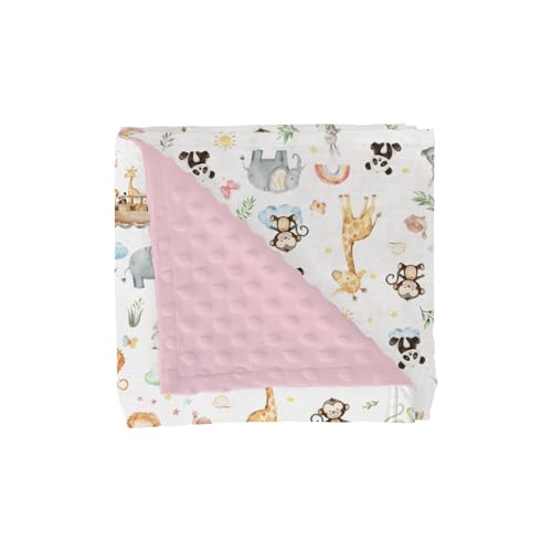 Rainbow Safari Animal Baby Blanket 30x40