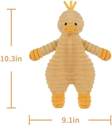 Apricot Lamb Corduroy Duck Lovey Security Blanket for Babies