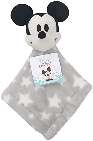 Lambs Ivy Disney Mickey Mouse Gray Stars Security Blanket
