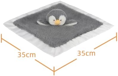 Apricot Lamb Gray Penguin Security Blanket 14 Inches