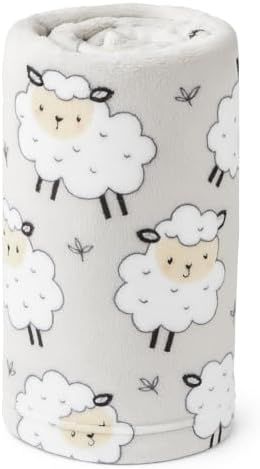 Gray Sheep Plush Baby Blanket Soft and Cozy for Newborns