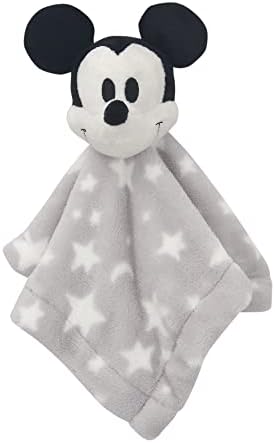 Lambs Ivy Disney Mickey Mouse Gray Stars Security Blanket