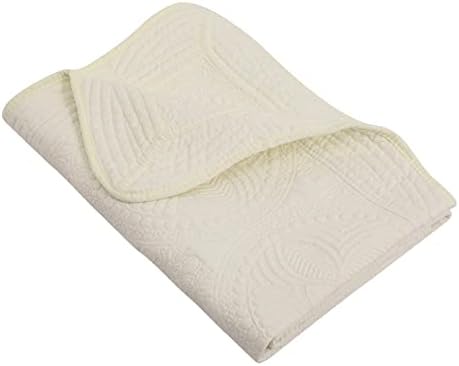 MONOBLANKS Baby Quilt Personalized Monogram Lightweight Throw Blanket Four Seasons Light Yellow