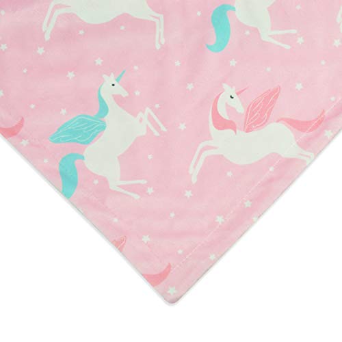 BORITAR Unicorn Baby Blanket Soft Minky Double Layer 30x40 Pink