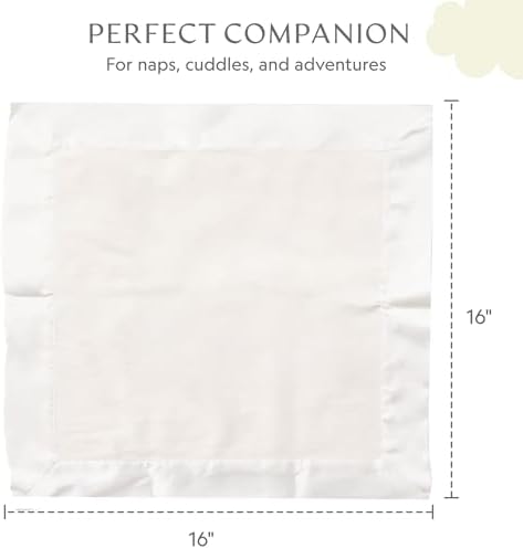 Ultra-Soft Fleece Lovey Blanket with Satin Trim - 16x16 Inch - Cream