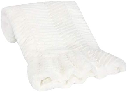 Lambs Ivy White Ruffled Chevron Baby Blanket 1