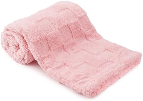 VEIDIA Plush Checkered Baby Blanket 3039 Pink