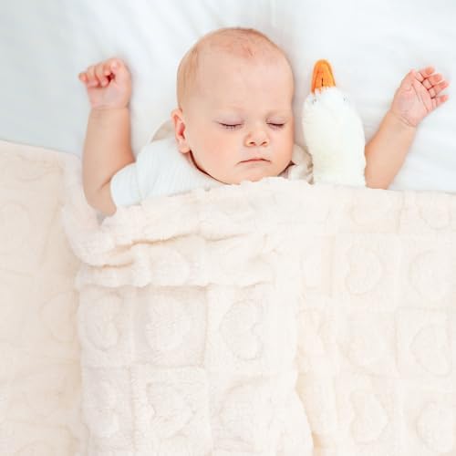 VEIDIA Plush Checkered Baby Blanket Soft Warm for Newborns