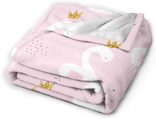 Duduho Swan Princess Baby Blanket 30x40 Inch Soft Plush