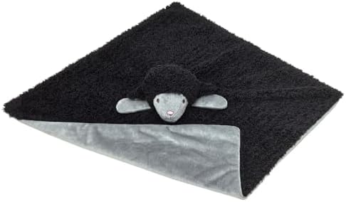 Baby Black Lamb Soft Stuffed Animal Security Blanket 14 Inches