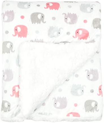 EVERYDAY KIDS Elephant Minky Baby Blanket 30x40