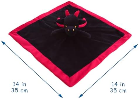 Baby Black Dragon Soft Stuffed Security Blanket 14 Inches