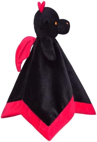 Baby Black Dragon Soft Stuffed Security Blanket 14 Inches
