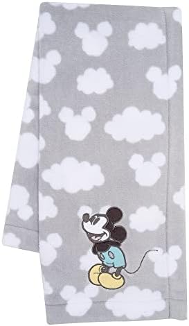 Lambs Ivy Disney Baby Moonlight Mickey Mouse Gray Soft Fleece Blanket