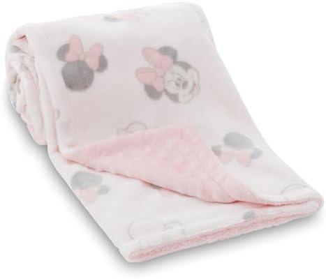 Disney Mickey and Minnie 2-Ply Baby Blanket - Soft Mink Front Textured Back