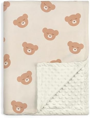 SANDJEST Bear Minky Baby Blanket 30x40 Inches
