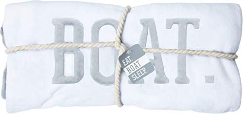Eat Boat Sleep 30x40 Inch Striped Baby Blanket