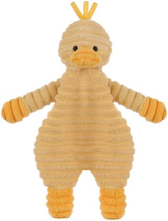 Apricot Lamb Corduroy Duck Lovey Security Blanket for Babies
