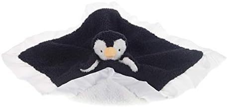 Apricot Lamb Plush Security Blanket Black Penguin 14 Inches