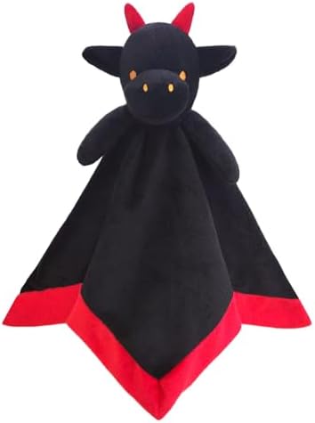 Baby Black Dragon Soft Stuffed Security Blanket 14 Inches