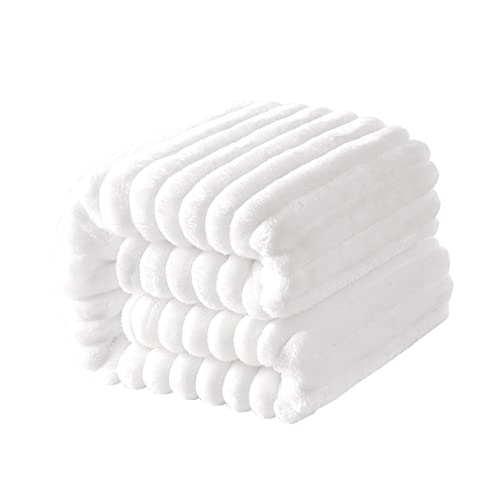NTBAY Plush Flannel Baby Blanket 30x40 Inches Soft and Warm Striped Design