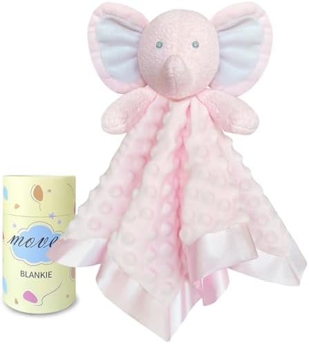 MOVEPAI Pink Elephant Security Blanket 16 Inch