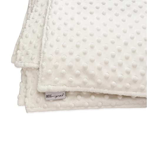 Ivory Minky Dot Crib Blanket for Baby Toddler 30x51