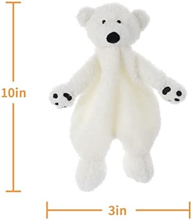 Apricot Lamb 10 Inch White Polar Bear Security Blanket 1
