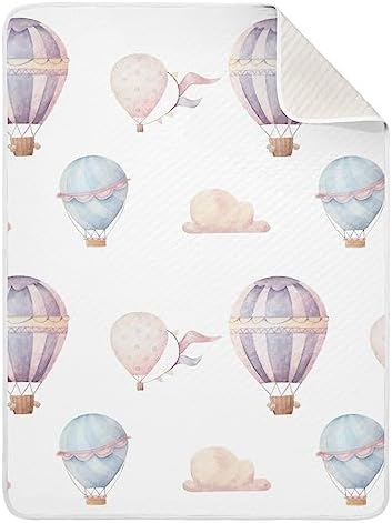 WELLDAY Baby Blanket - Hot Air Balloon Pattern Soft Breathable 30x40 Inch