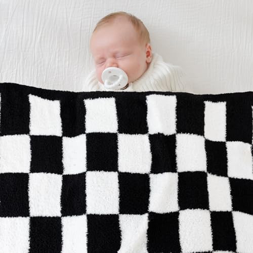 Checkered Microfiber Reversible Blanket - 30x40 Black