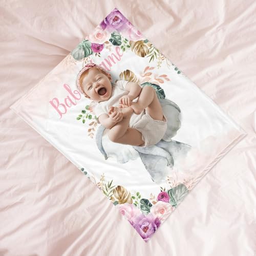 Personalized Elephant Baby Blanket with Name - Soft and Cozy
