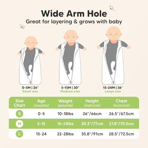KeaBabies 2-Pack Baby Sleep Sacks - 05TOG Organic Cotton Wearable Blanket