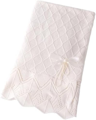 Booulfi Soft Cotton White Baby Blanket 38x39