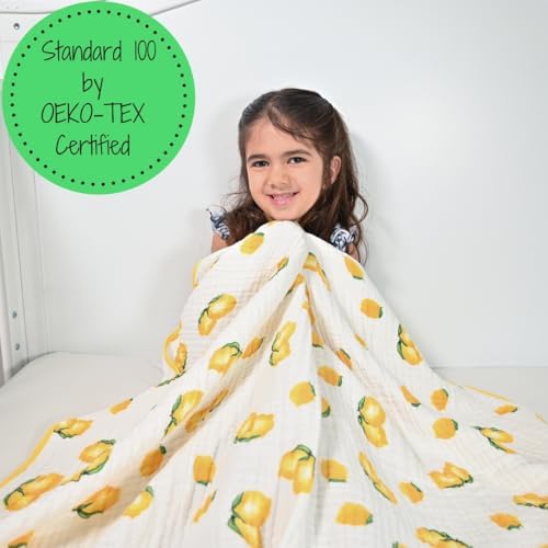 LollyBanks Muslin Baby Quilt - Sunny Lemon Print