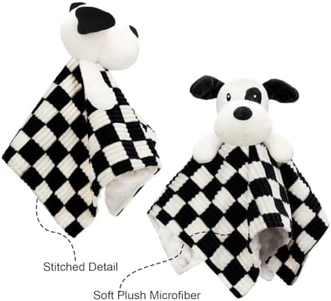 BEILIMU 14 Inch Baby Security Blanket with Minky Dot Fabric