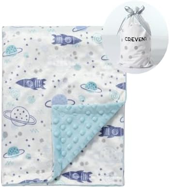 CREVENT Minky Baby Blanket 30x40 Inches Soft Plush Receiving Blanket