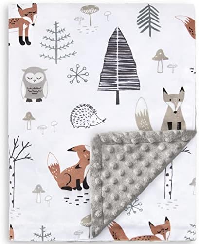 HOMRITAR Soft Plush Baby Blanket with Dotted Backing