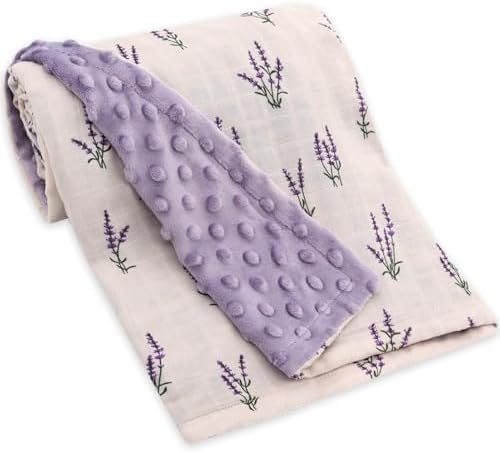 LifeTree Baby Blanket - Soft Double Layer Swaddle Lavender 31x40 Inches