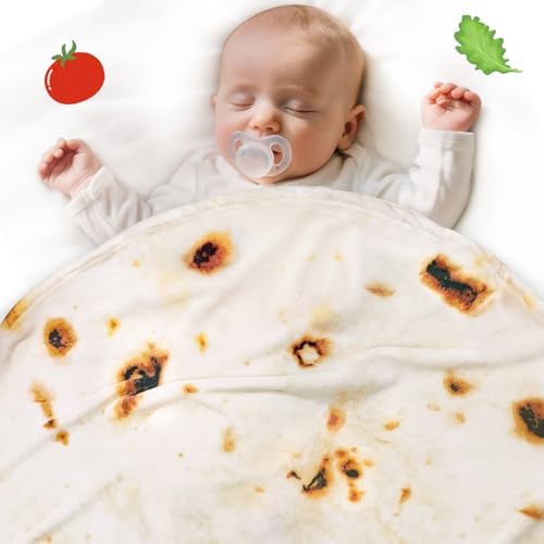 Jorbest Burritos Swaddle Blanket 36 Inches Flannel Baby Blanket with Funny Pattern