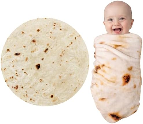 Jorbest Burritos Swaddle Blanket 36 Inches Flannel Baby Blanket with Funny Pattern