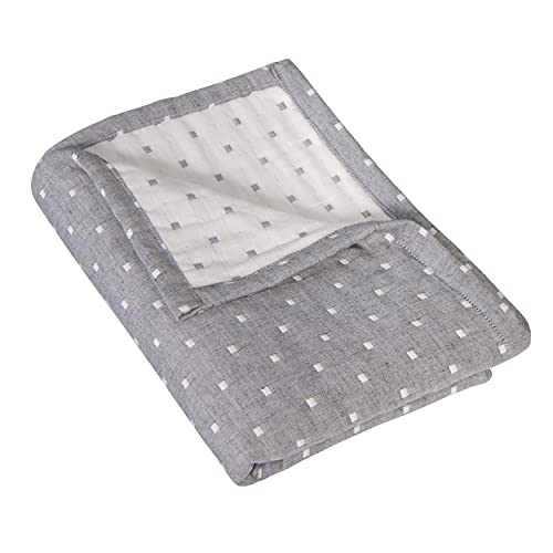 NTBAY 3 Layer Toddler Blanket Grey Dot Design