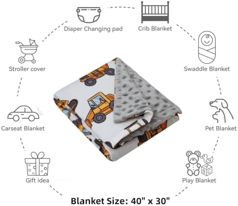 New Born Baby Boy Double Layer Fuzzy Blanket - 30 x 40 Inch